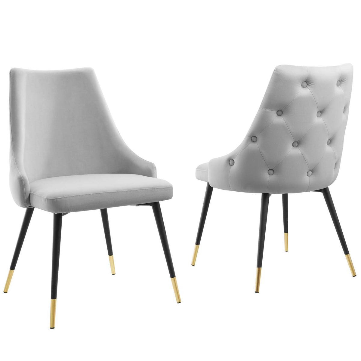 Adorn Dining Side Chair Performance Velvet Set Of 2 Light Gray