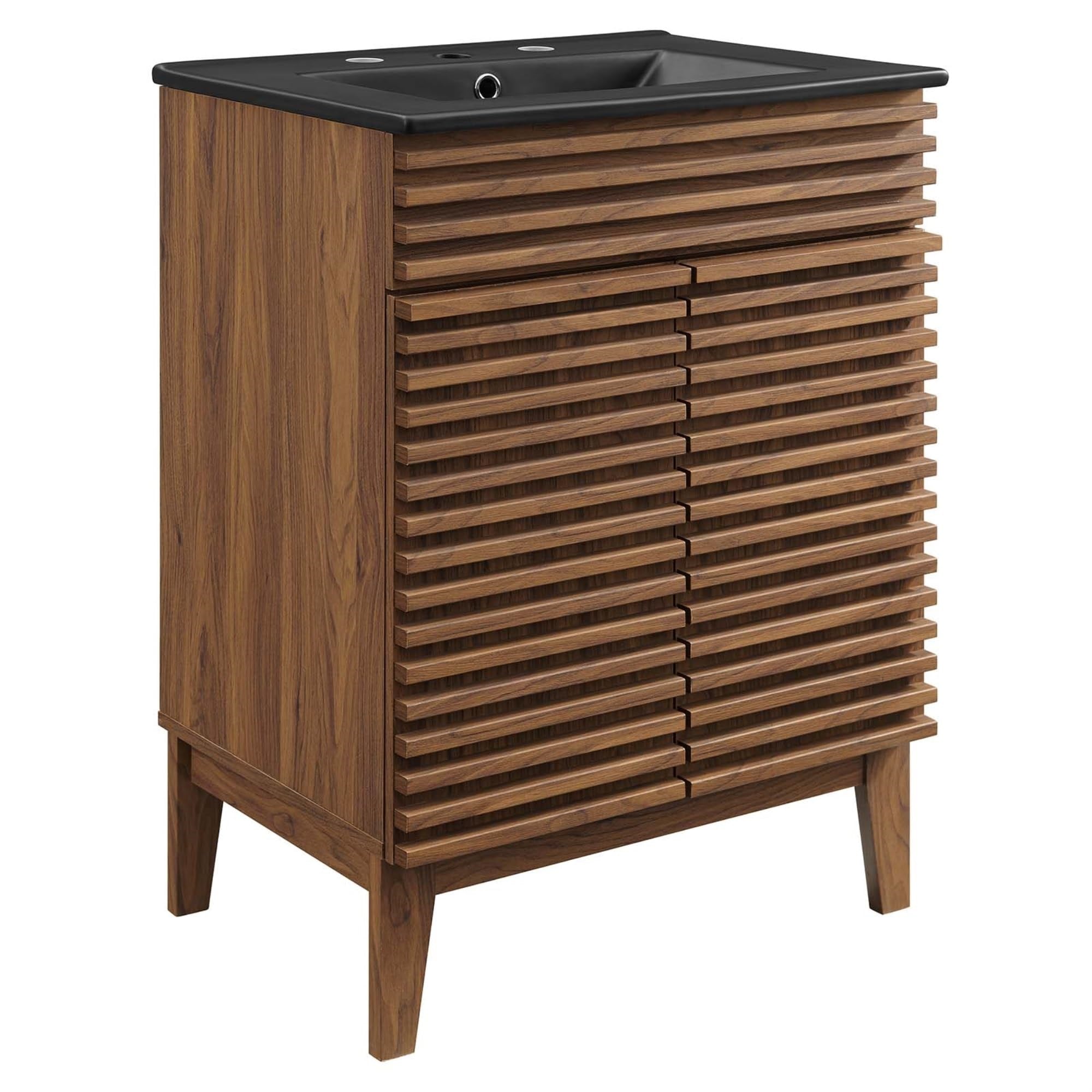Yardlio 24' Mid-Century Modern Bathroom Vanity With Ceramic Basin - Durable & Stylish
