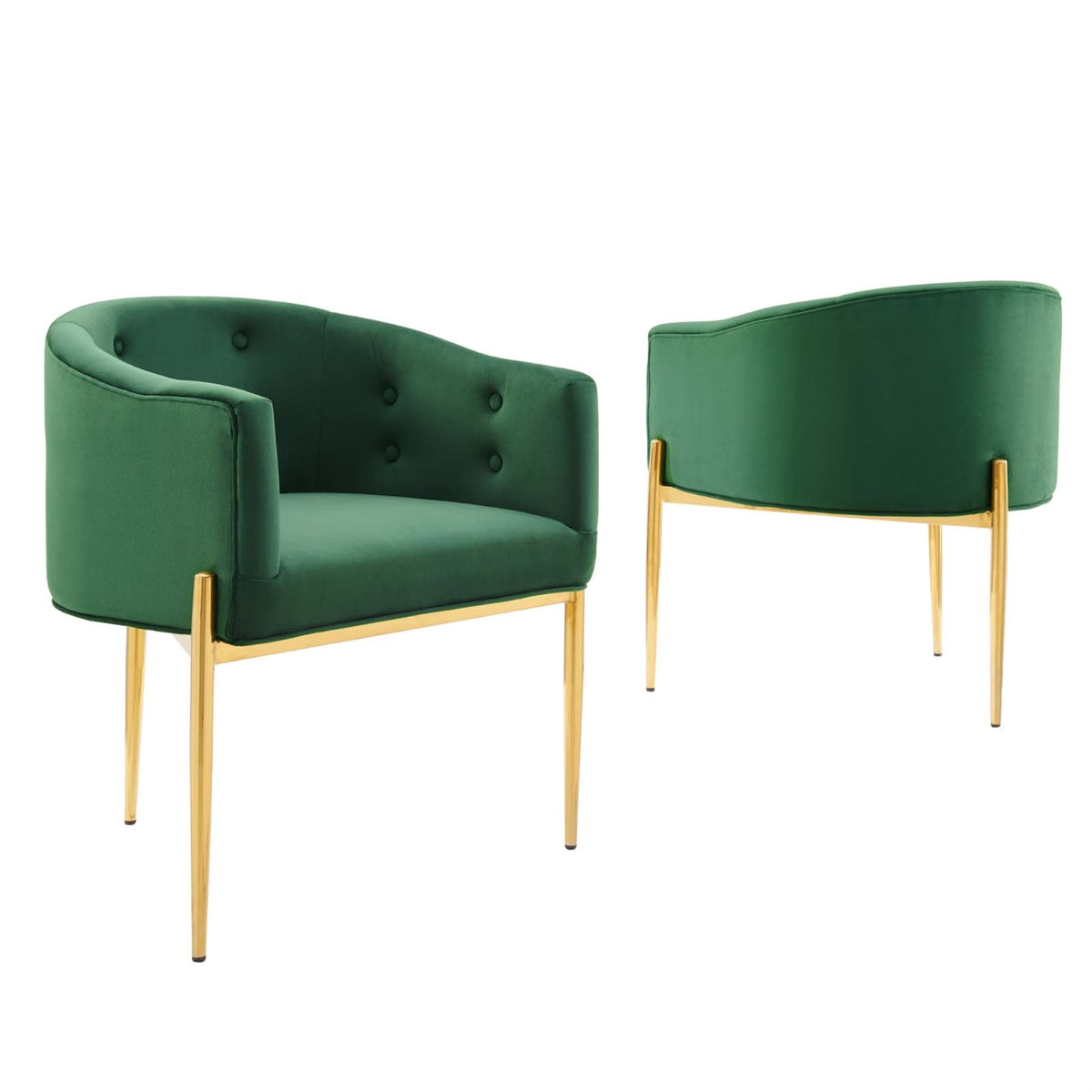 Savour Tufted Performance Velvet Accent Chairs - Set Of 2 Emerald