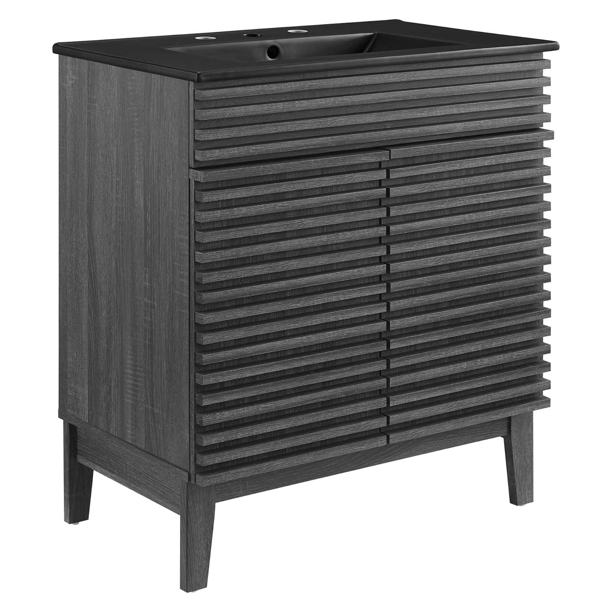 Ergode Vanity - 30' Bathroom Vanity With Ceramic Basin, Adjustable Storage Shelf, Sleek Laminate Finish. Modern Design, Sturdy Construction.