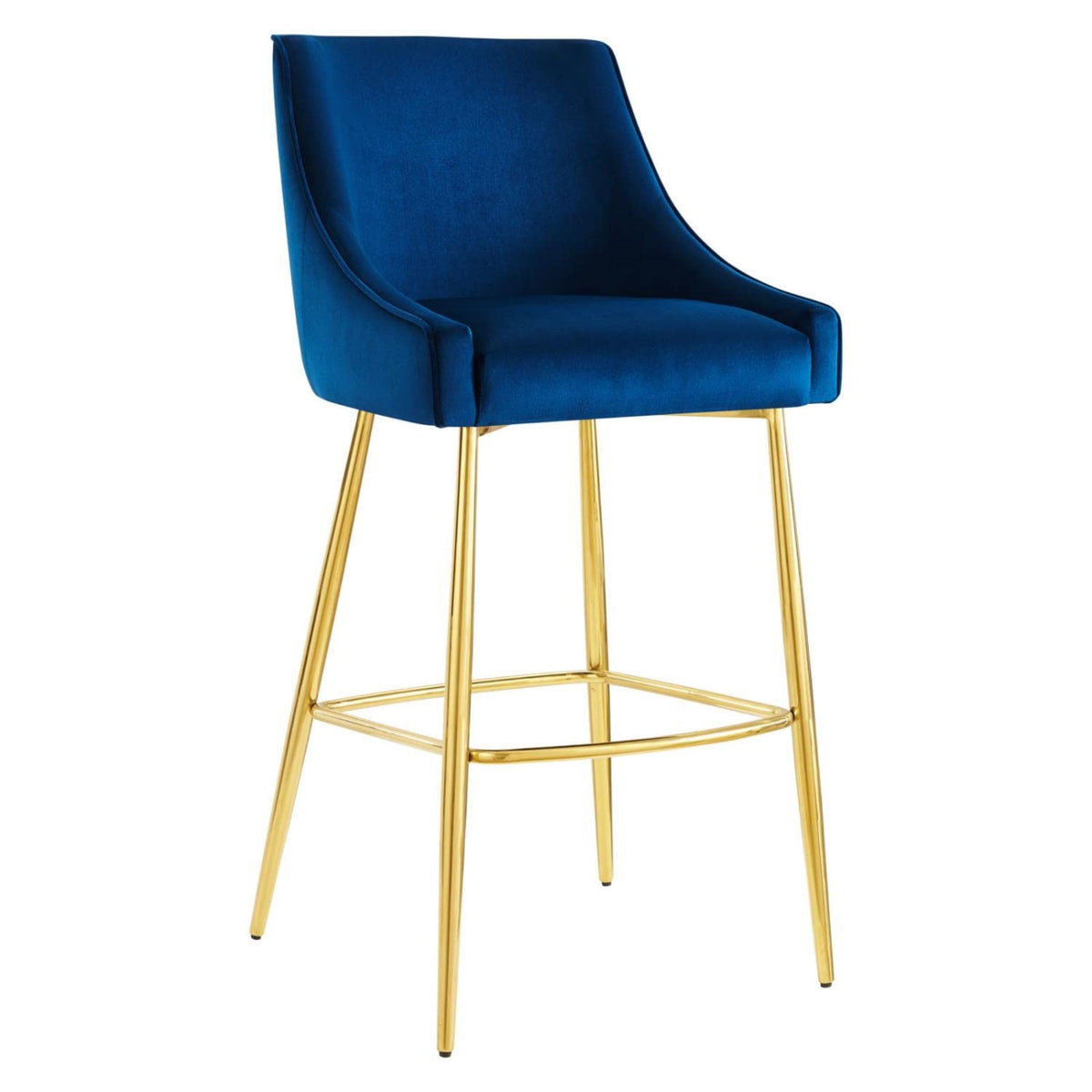 Casafoyer Discern Performance Velvet Bar Stool With Navy Finish Eei-5473-Nav