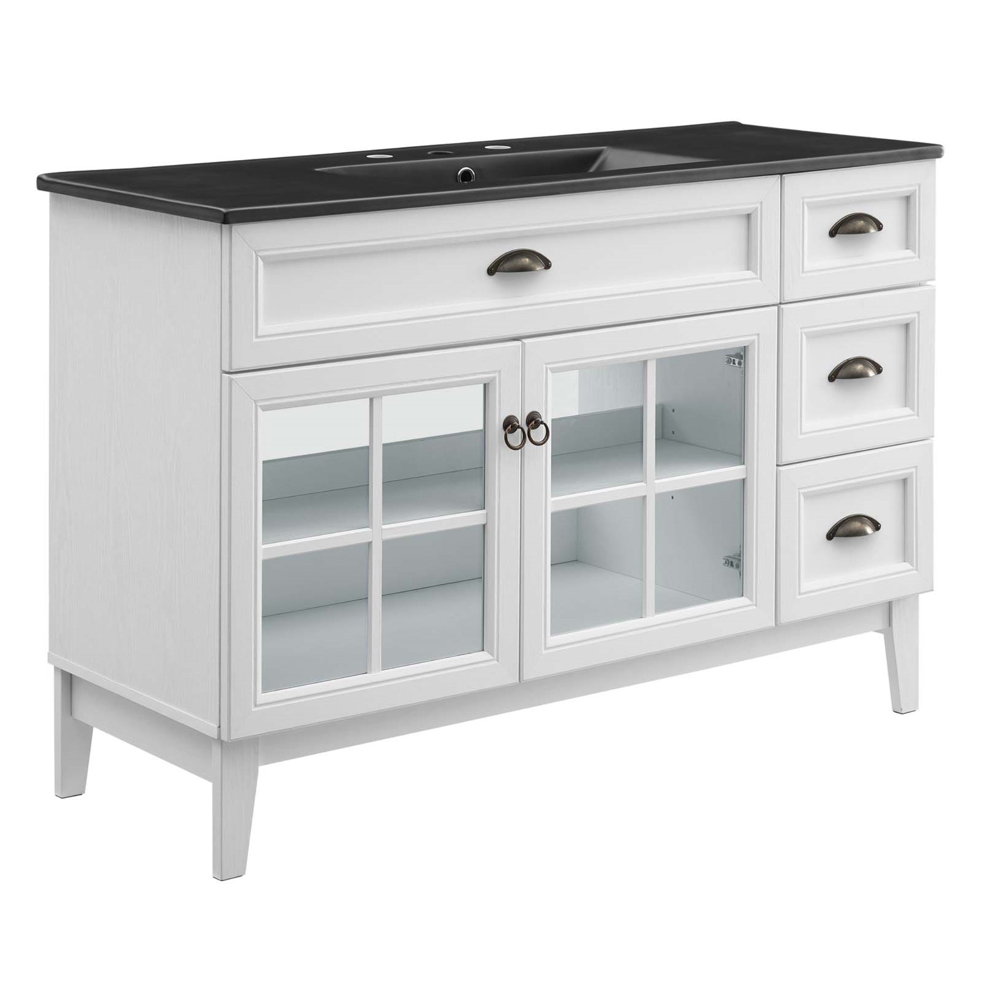 Coastal Charm: Isle 48' Bathroom Vanity Cabinet With Ceramic Basin