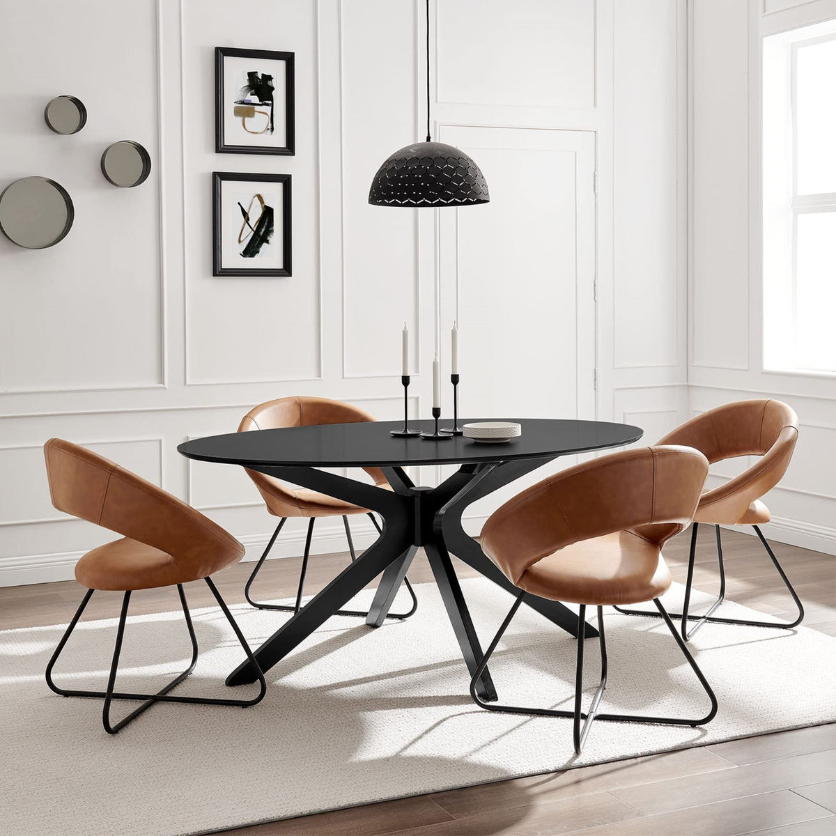 Casafoyer Traverse Table, Black Black-63 Oval