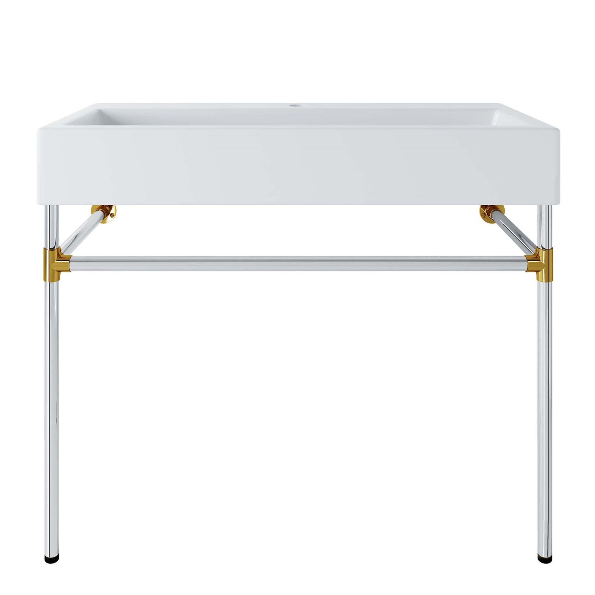 Redeem 40' Silver Stainless Steel Wall-Mount Bathroom Vanity