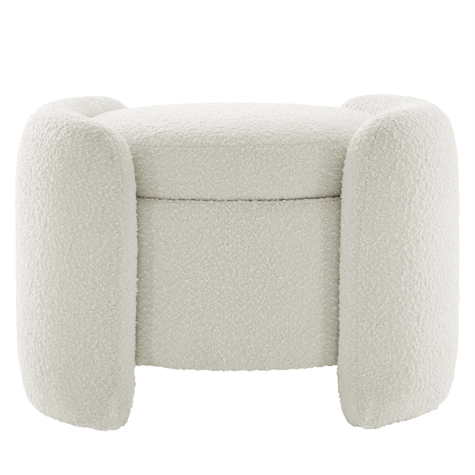 Nebula Boucle Upholstered Accent Ottoman: Ultimate Relaxation & Contemporary Style