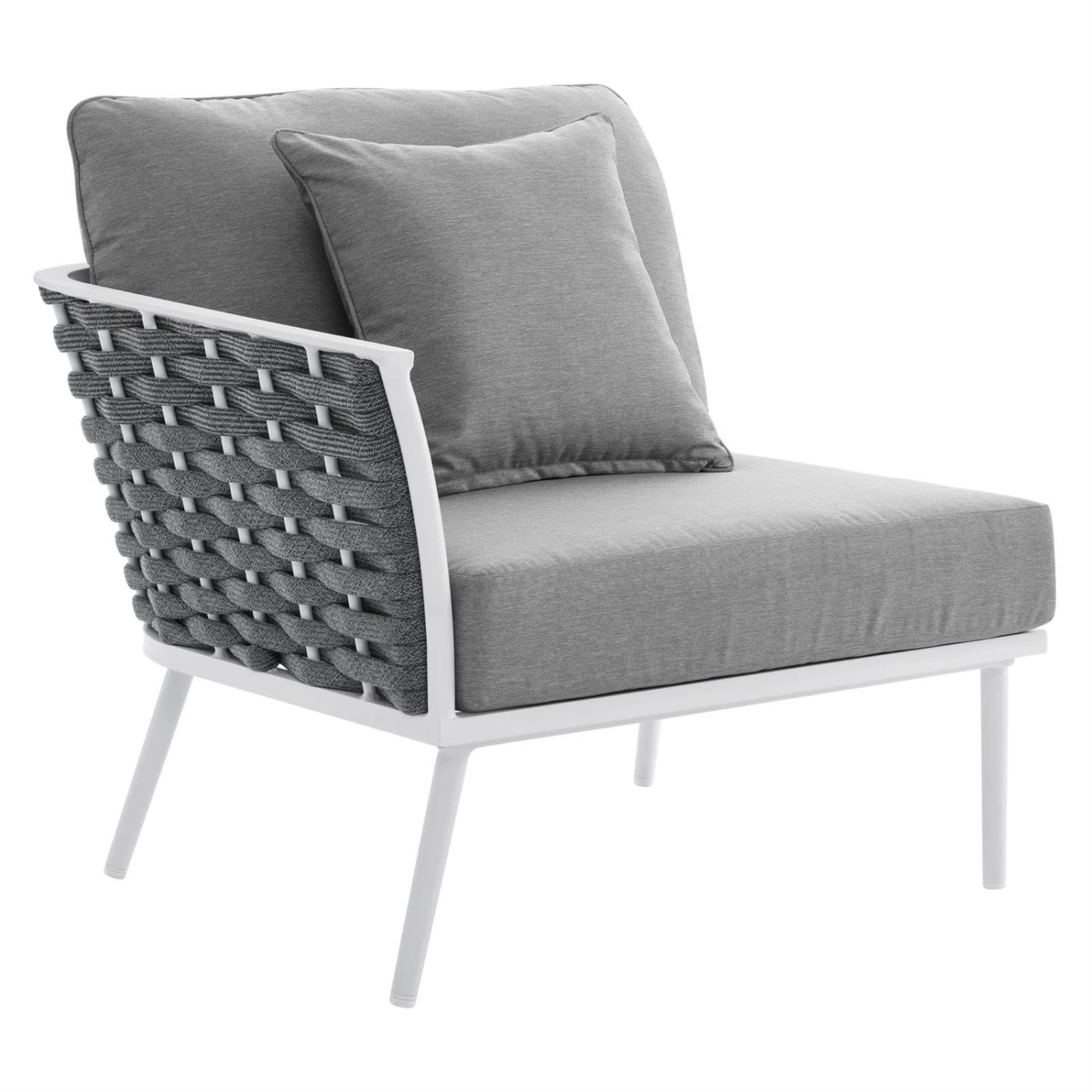 Casafoyer Stance Modern Fabric & Aluminum Outdoor Left-Facing Armchair In Gray