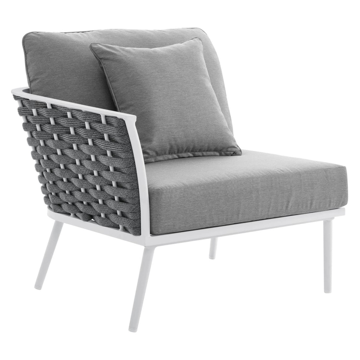 Casafoyer Stance Modern Fabric & Aluminum Outdoor Left-Facing Armchair In Gray