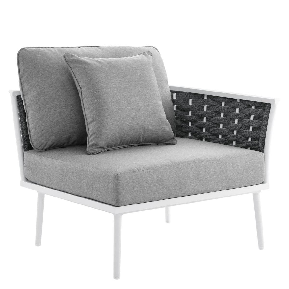 Casafoyer Stance Modern Fabric & Aluminum Outdoor Right-Facing Armchair In Gray