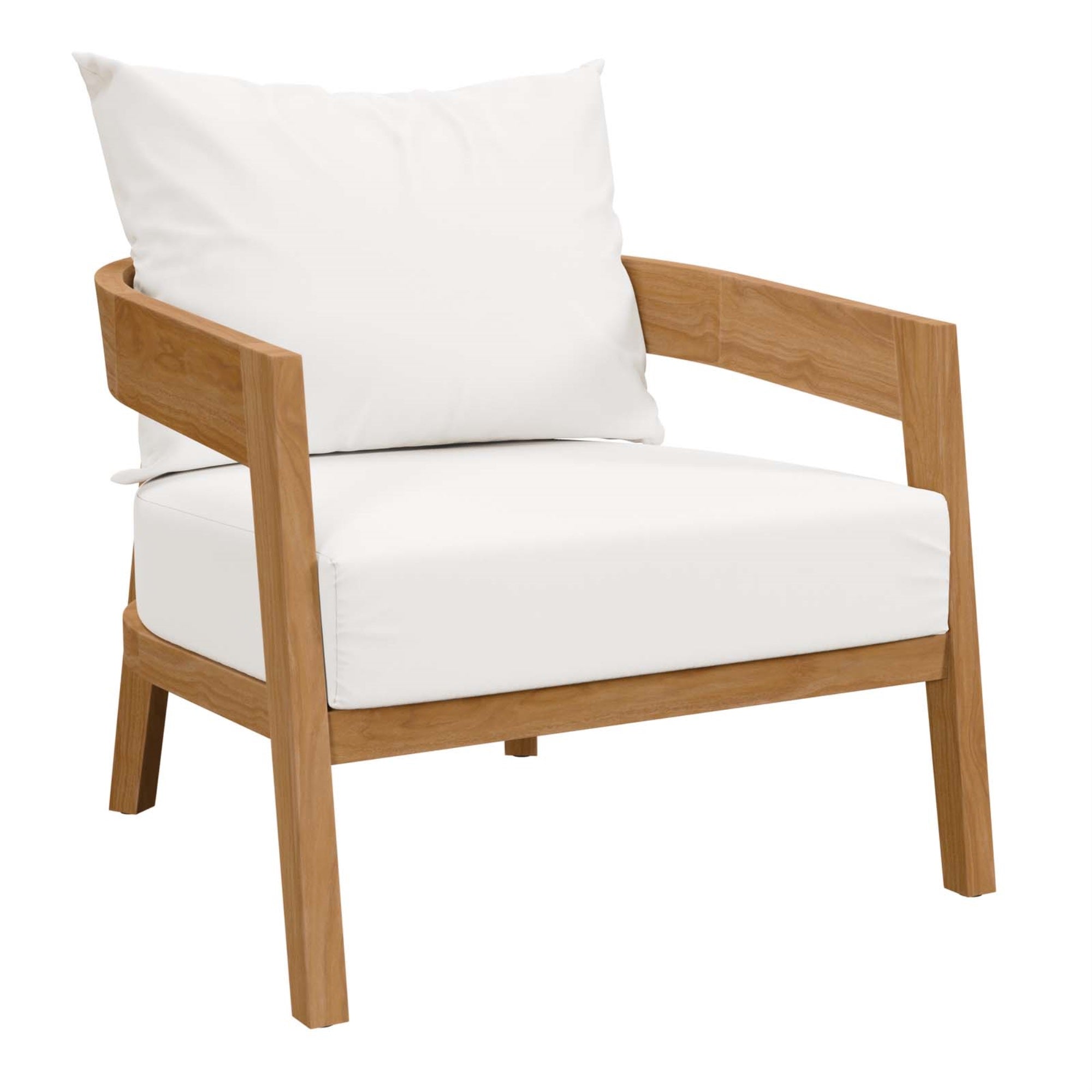 Ergode Outdoor Patio Armchair - Premium Teak Wood, Sunproof Cushions, 800 Lbs Weight Capacity. Enhance Your Outdoor Space With This Sleek And Durable Armchair, Designed To Withstand Any Weather Conditions. Perfect For Relaxing Or Entertaining By The Pool.