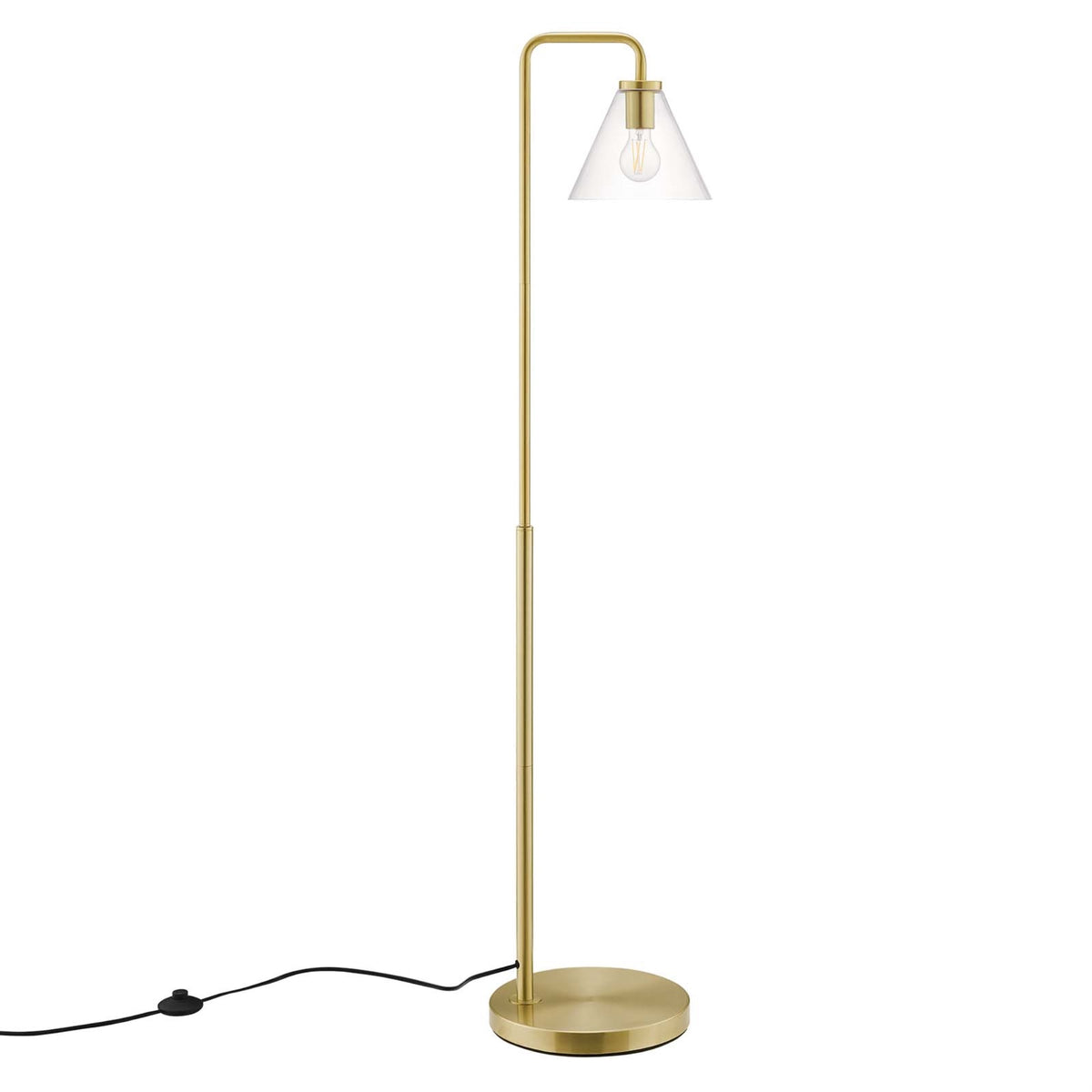 Element Transparent Glass Glass And Metal Floor Lamp