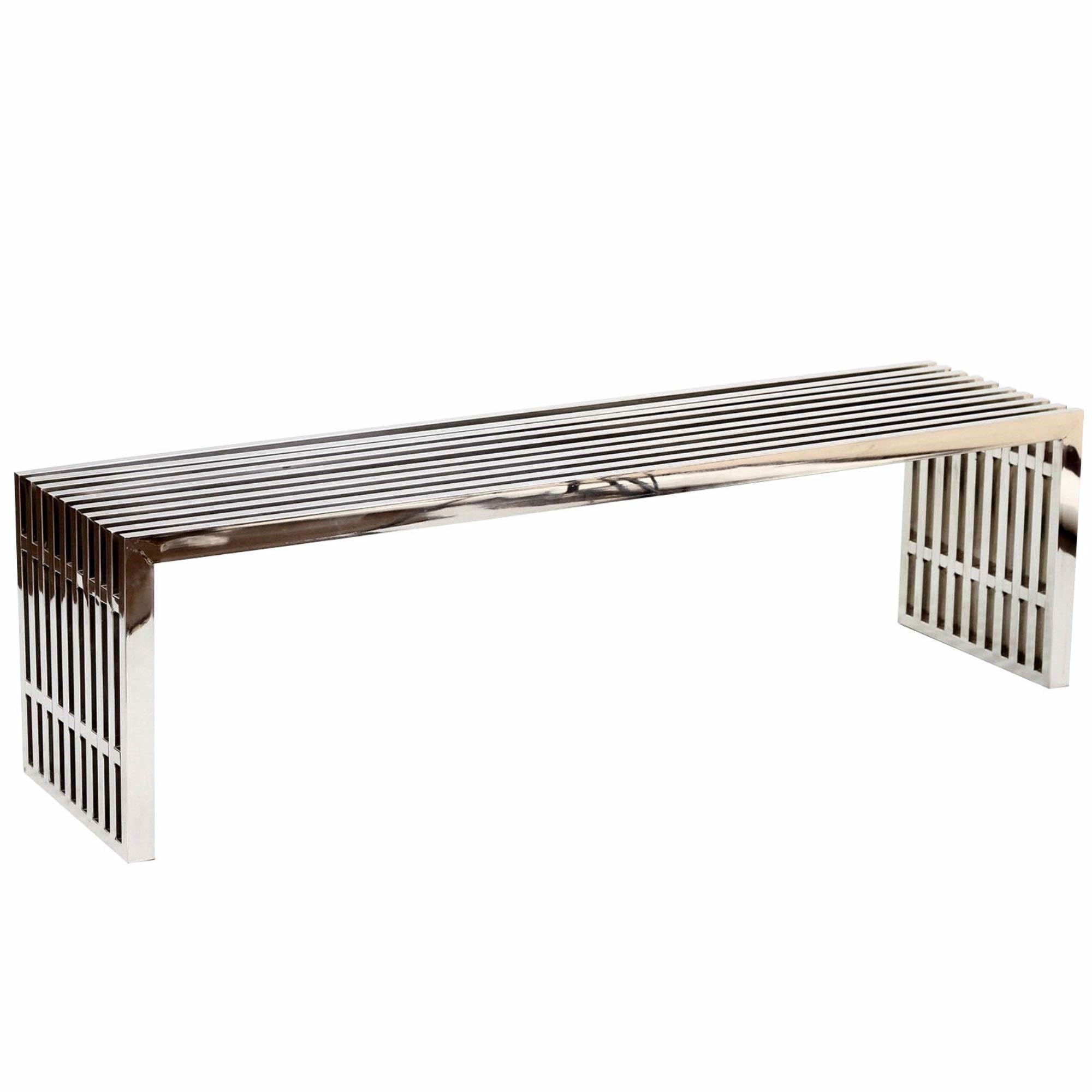 Casafoyer Gridiron Stainless Steel Bench - Sleek And Transformative For Any Space