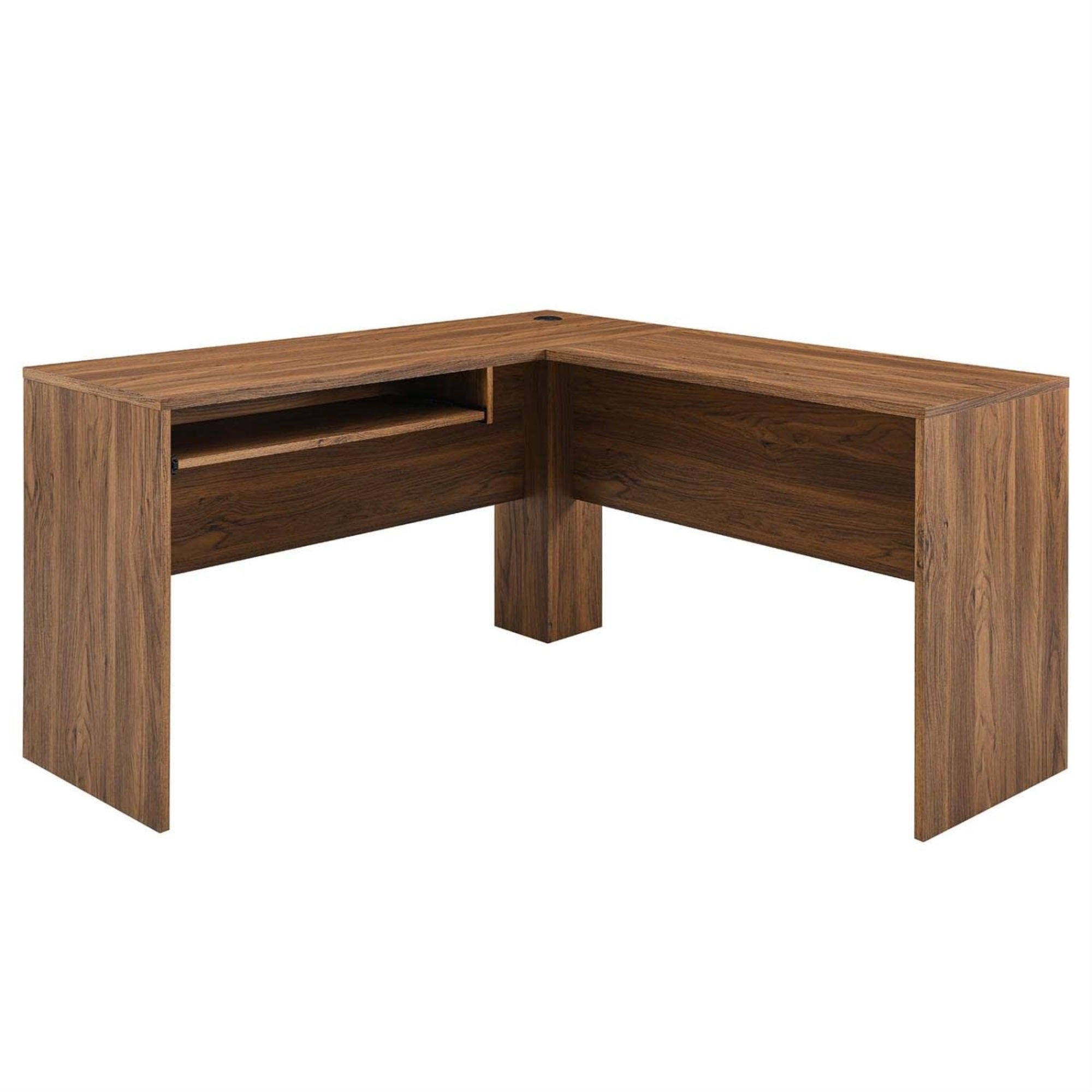 Casafoyer Venture Modern Mdf Wood L-Shaped Office Desk In Walnut