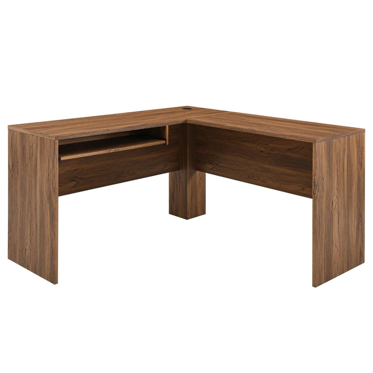 Casafoyer Venture Modern Mdf Wood L-Shaped Office Desk In Walnut