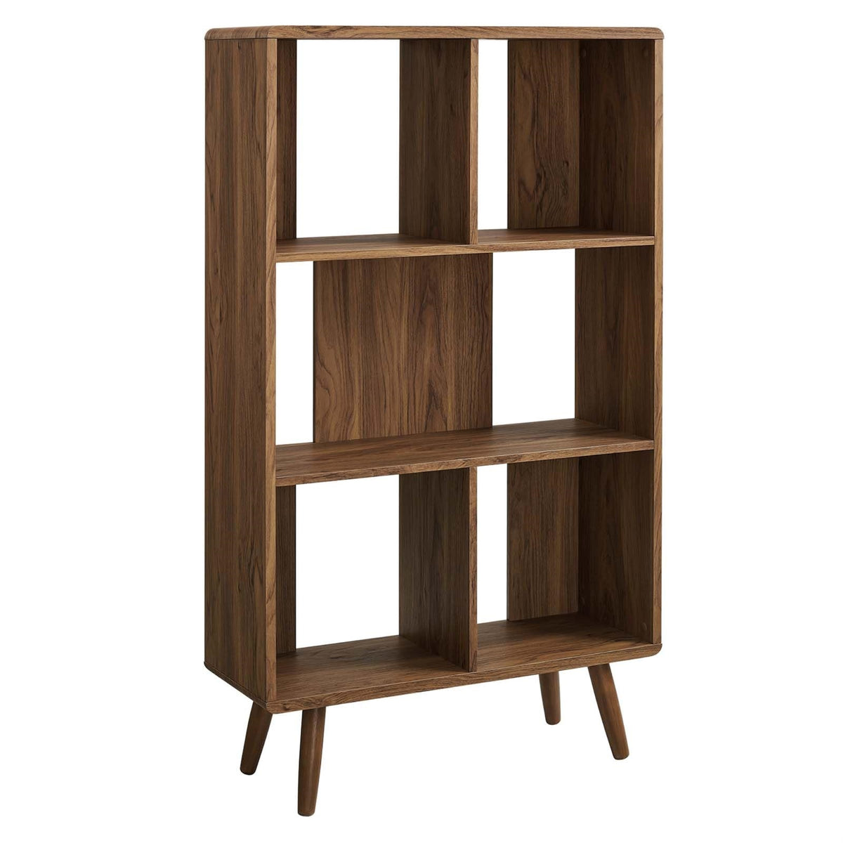 Casafoyer Transmit 31' Modern Spacious Storage Wood Bookcase In Walnut