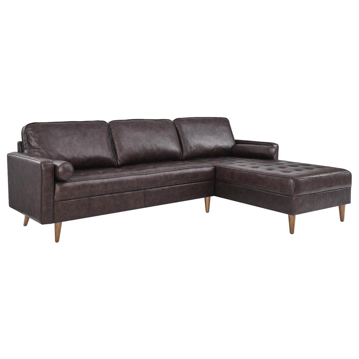 Valour Leather Sectional Sofa: Mid-Century Style, Modern Convenience