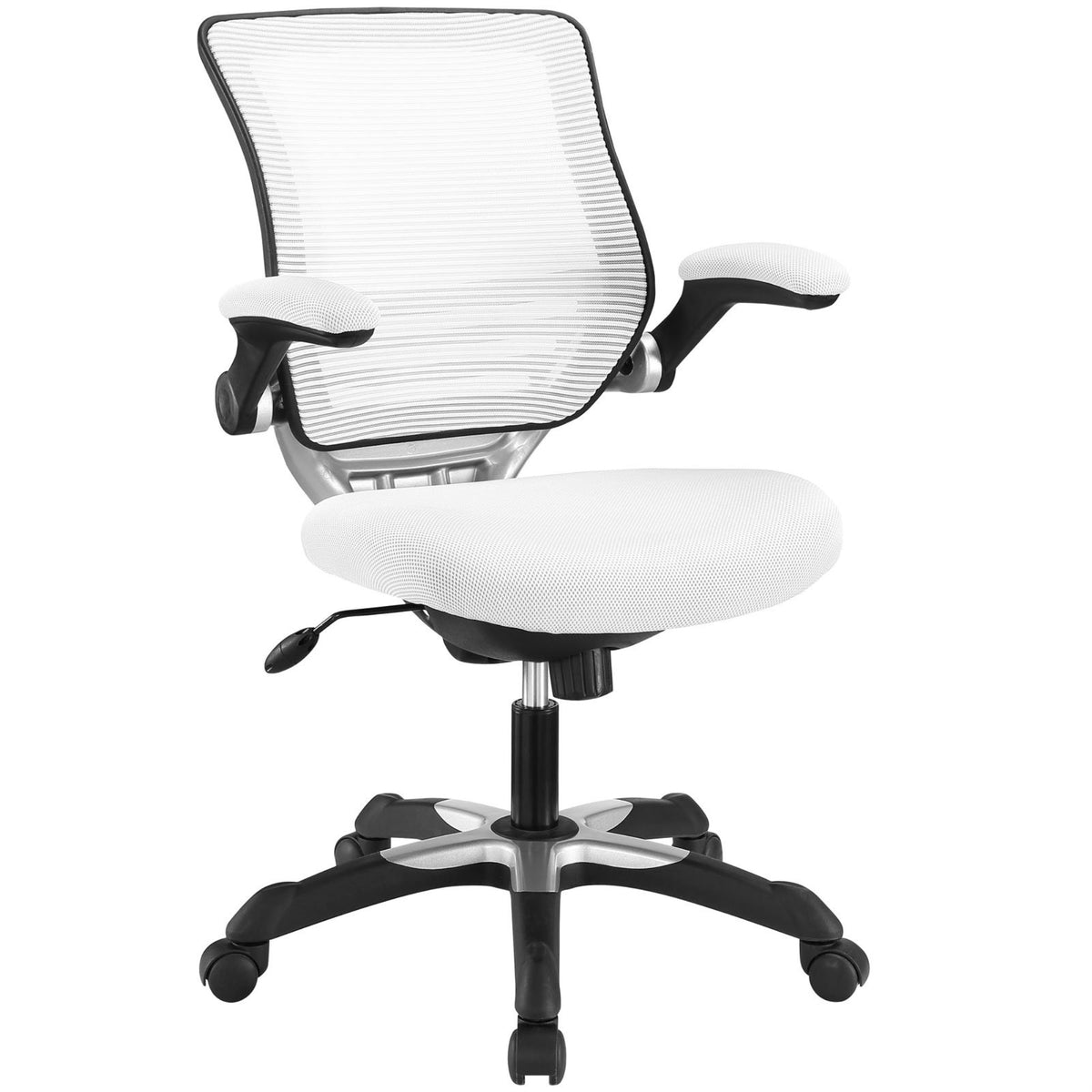 Casafoyer Edge Mesh Back And Mesh Seat Office Chair In Black With Flip-Up Arms In White