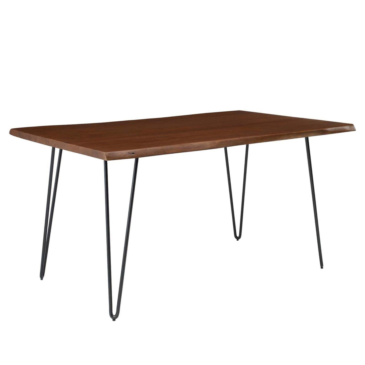 Casafoyer Ardor 60' Live Edge Acacia Wood Rectangular Dining Table In Black Walnut
