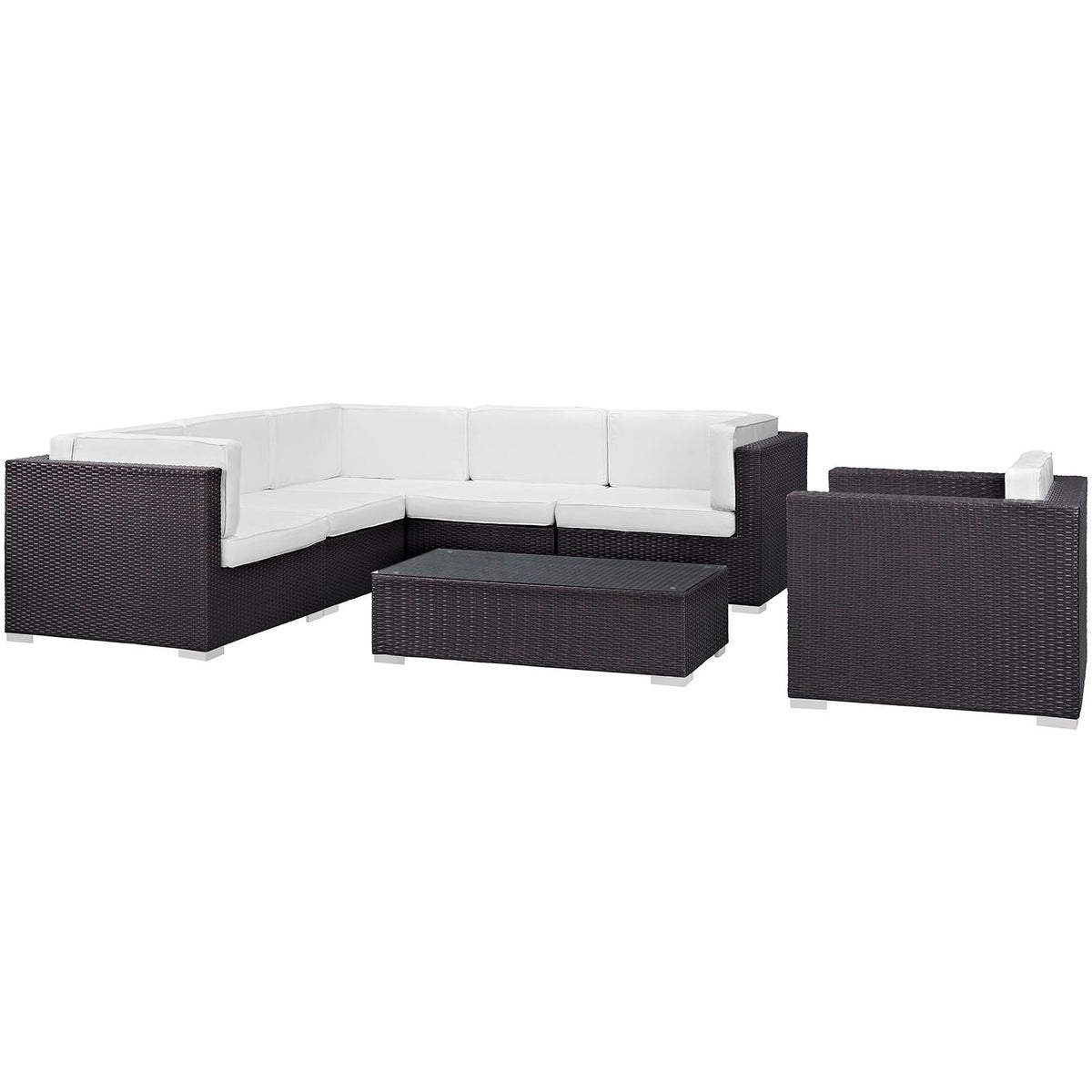 Corona 7 Piece Outdoor Patio Sectional Set By Modway
