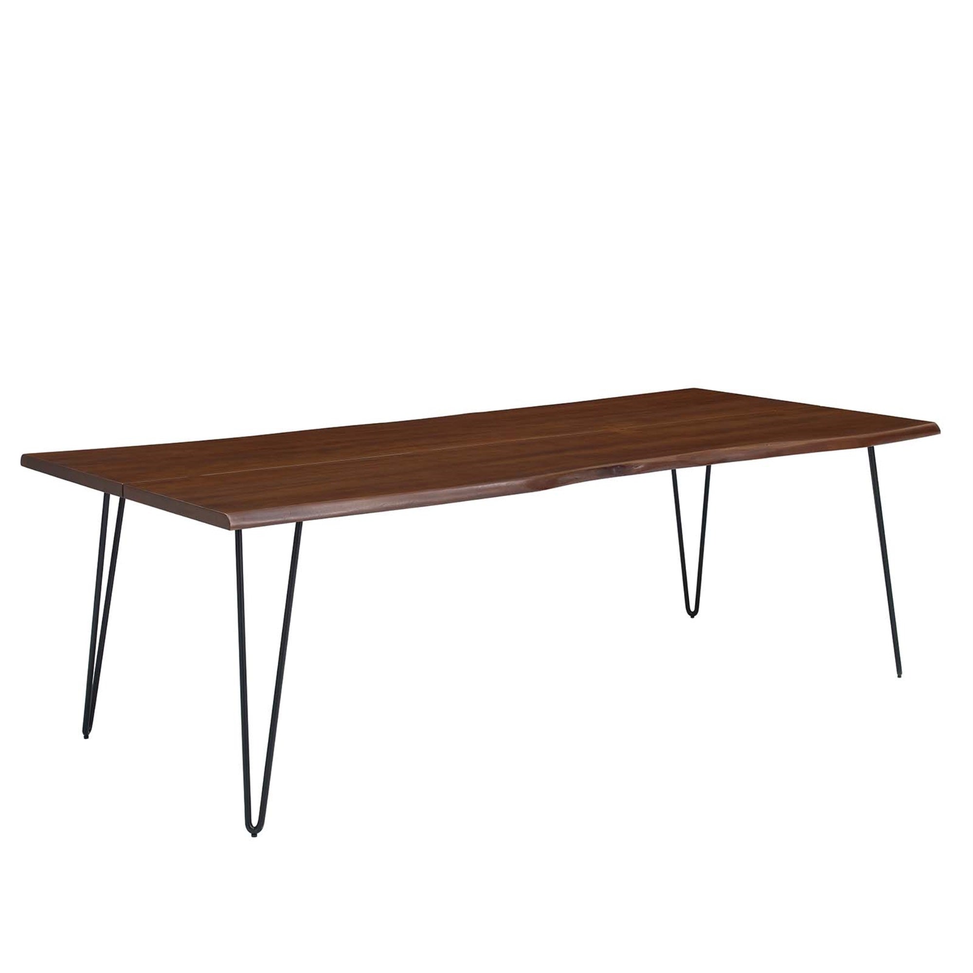 Ergode 96' Live Edge Acacia Wood Dining Table - Organic Charm, Butterfly Joints, Mid-Century Hairpin Legs - Seats 10 - Assembly Required