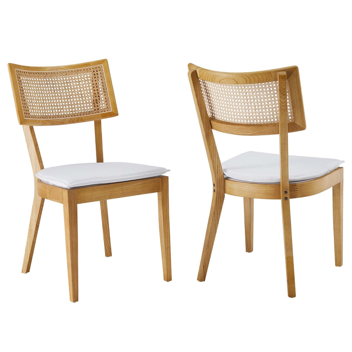 Caledonia Fabric Upholstered Wood Dining Chair Set Of 2