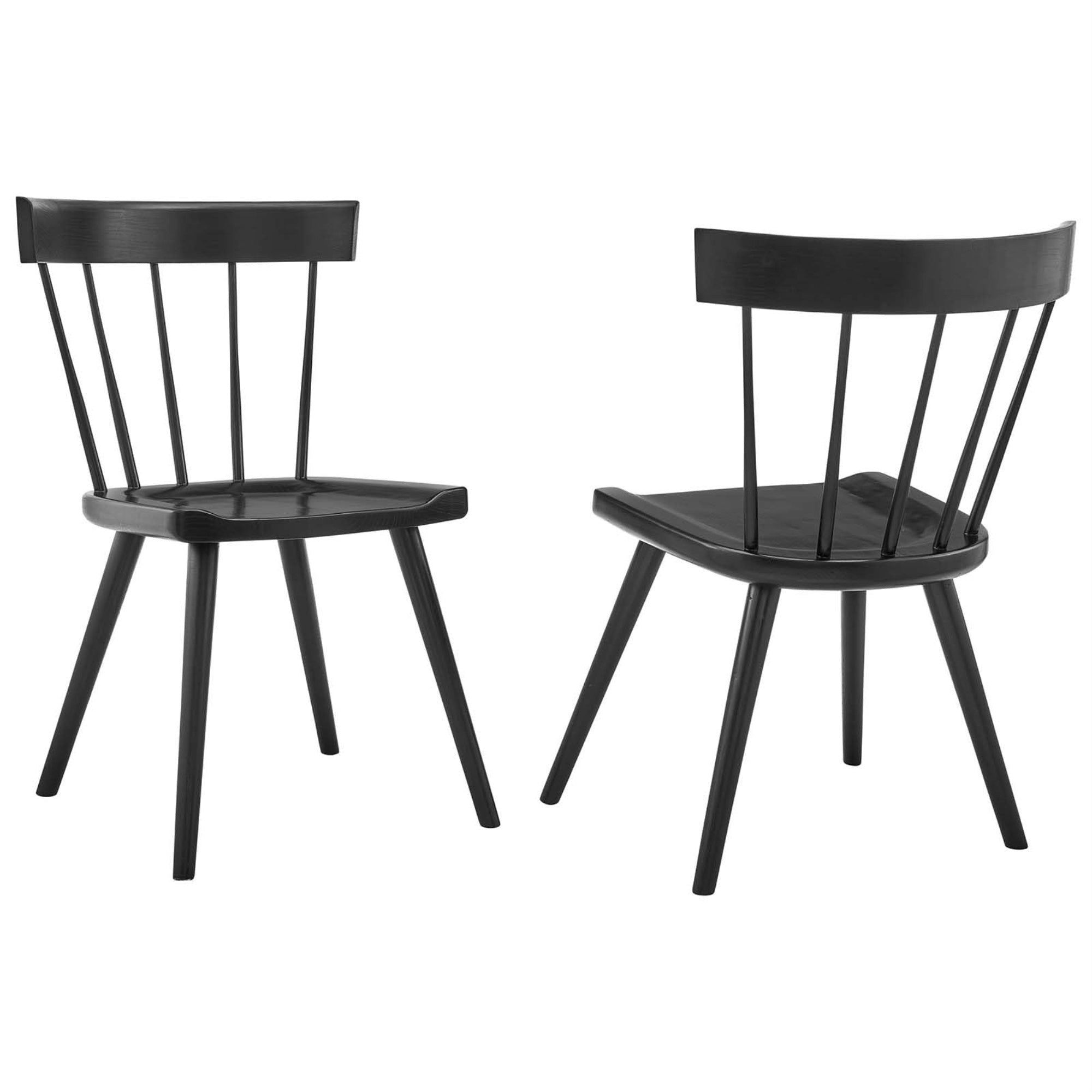 Casafoyer Sutter Modern Farmhouse Wood Dining Chair In Black - Set Of 2