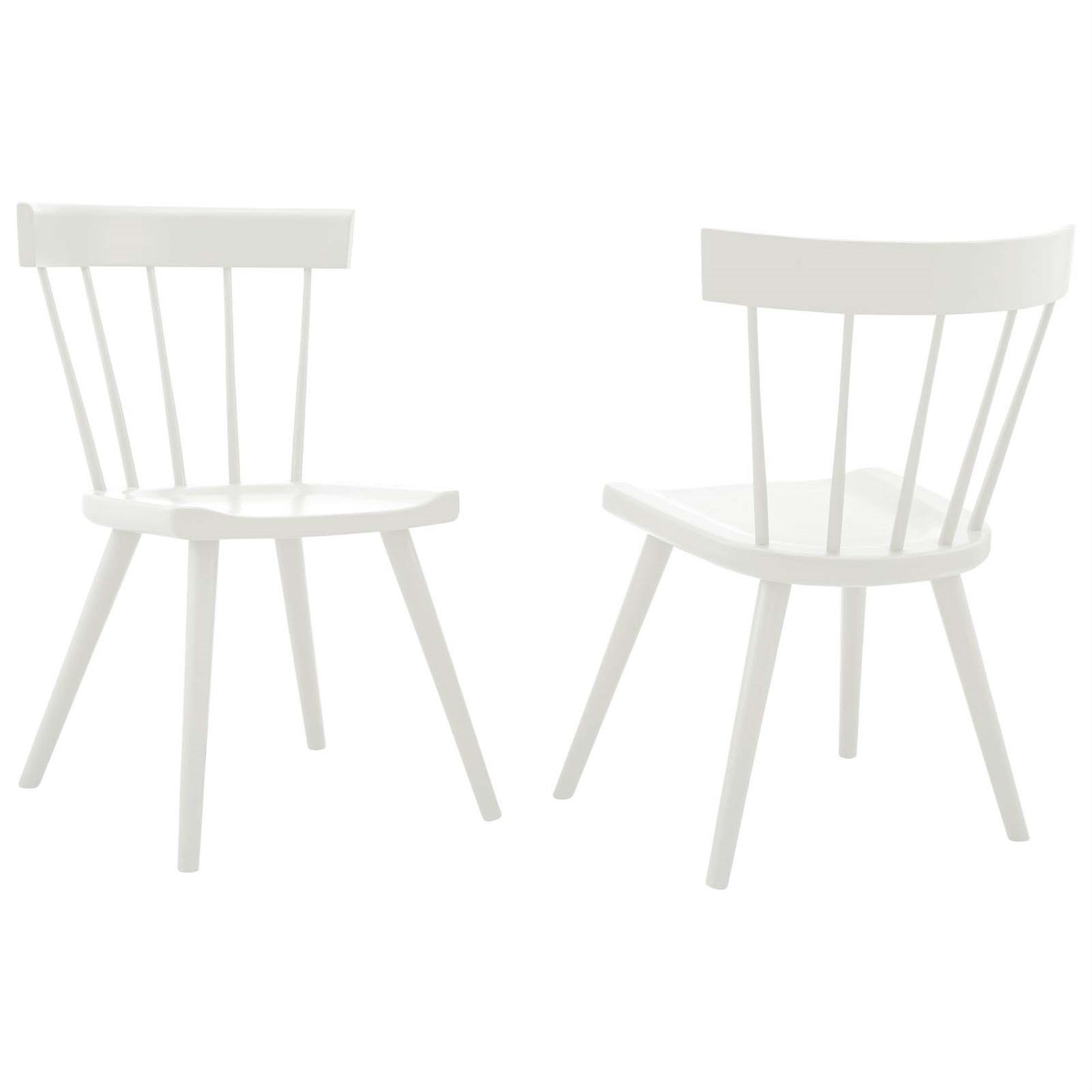 Sutter Wood Dining Side Chair Set - Modern Farmhouse Charm, Elm Wood, 2 Chairs