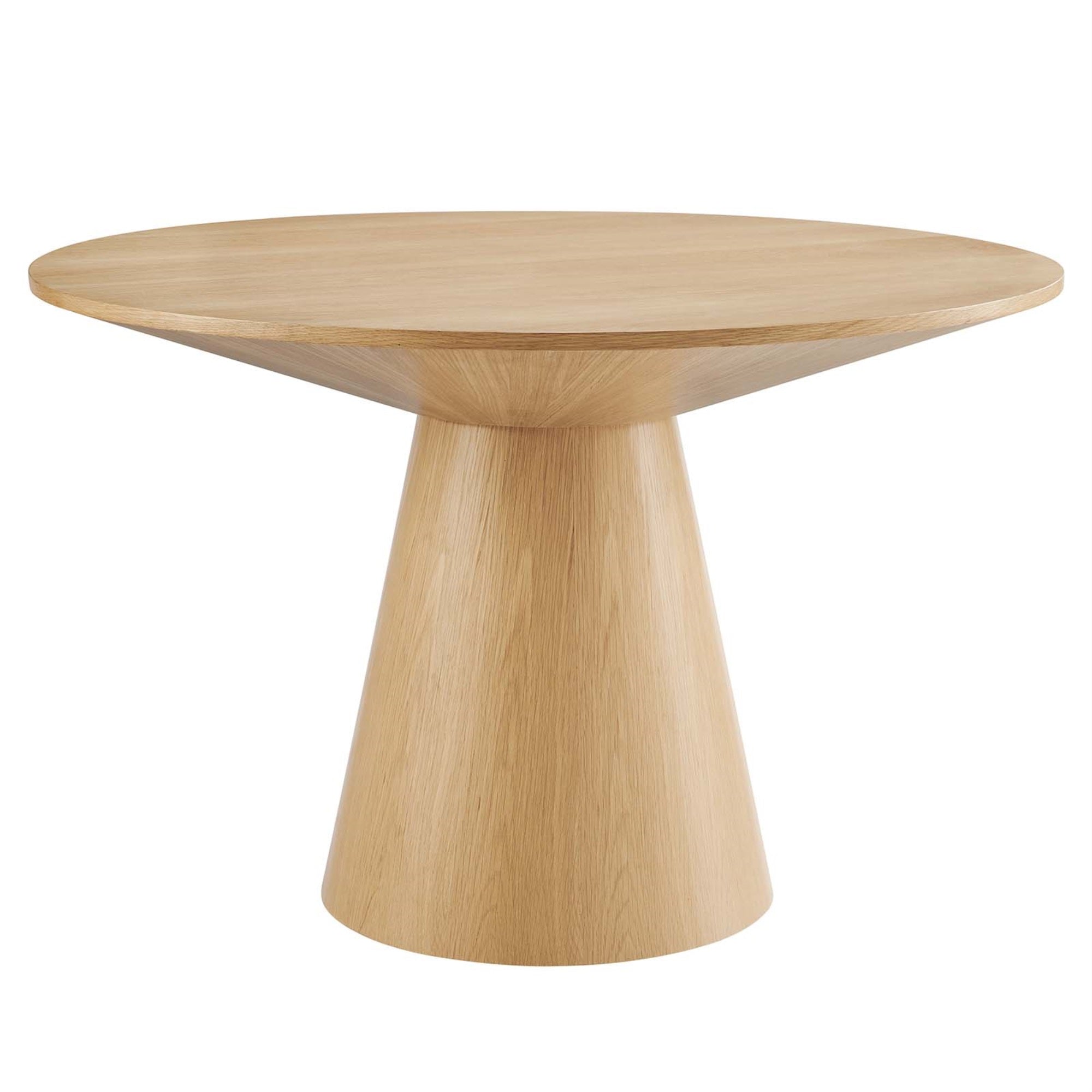 Ergode 47' Round Dining Table - Modern Design, Sturdy Mdf Construction, Wood Grain Veneer, Seats 4, Non-Marking Felt Mat