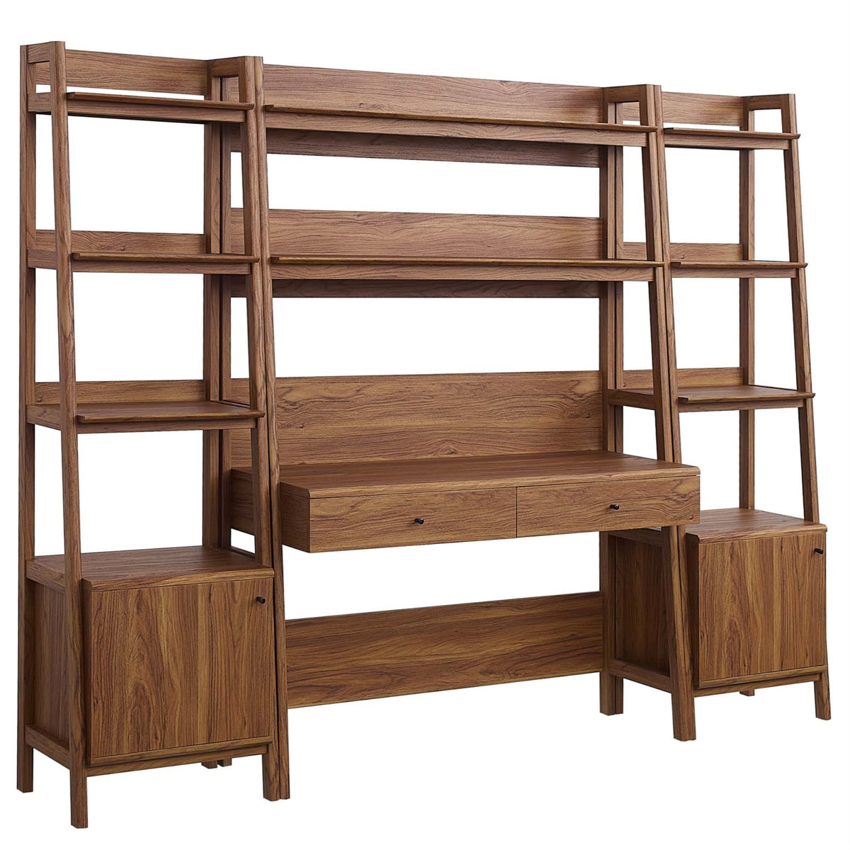 Sophisticated Ergode Collection: 3-Piece Wood Office Desk & Bookshelf Set. Enhance Productivity With Spacious Desk, Ample Storage, Sleek Design. Durable Particleboard & Mdf.