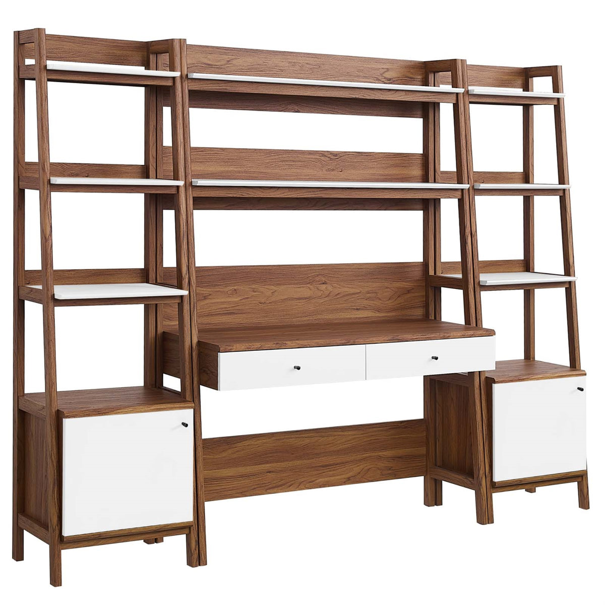 Bixby 3-Piece Wood Office Desk And Bookshelf
