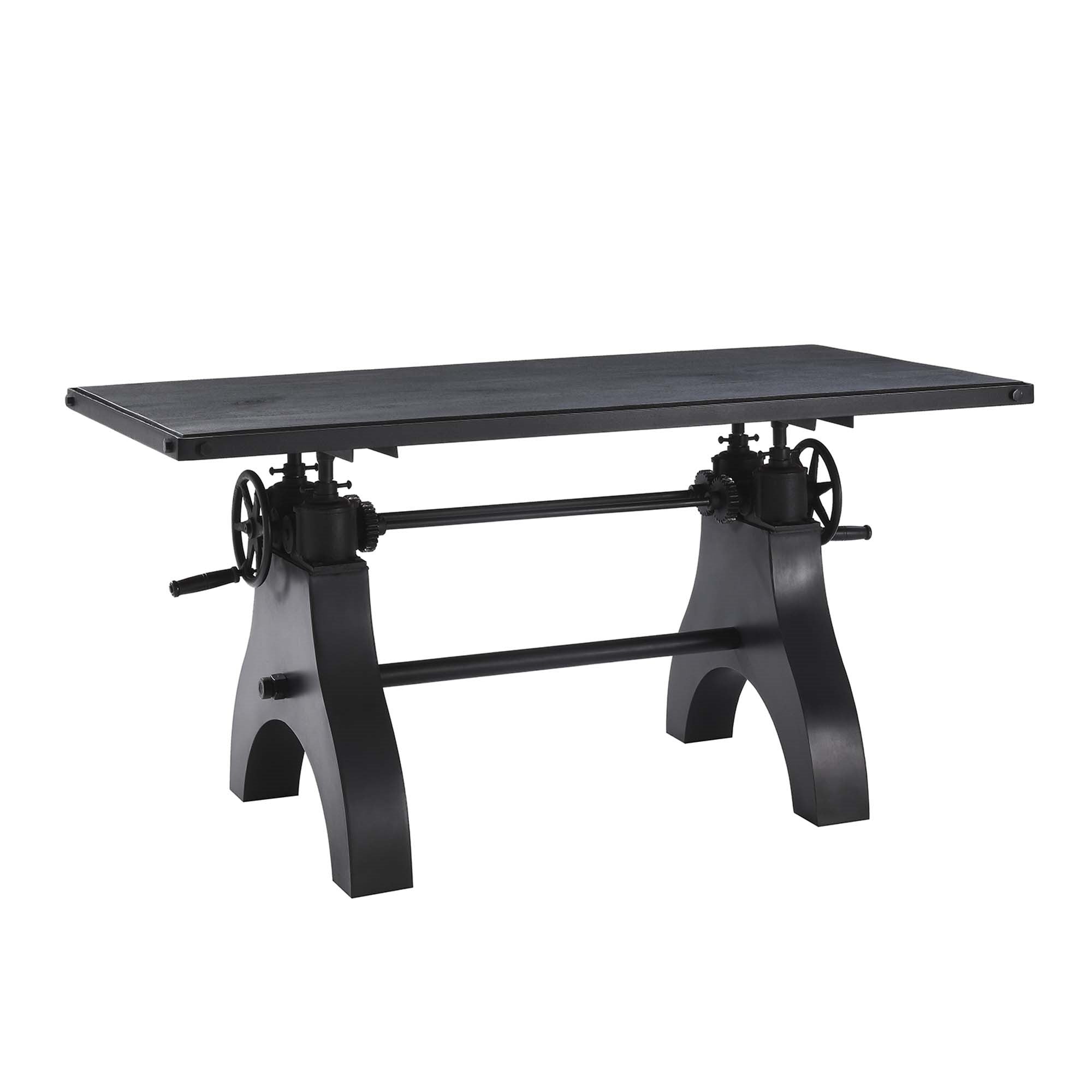 Genuine 60' Crank Adjustable Height Dining Table And Computer Desk
