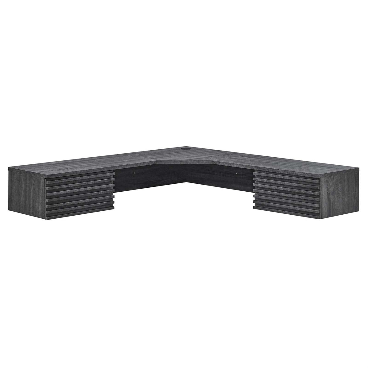 Casafoyer Eei-6181-Cha Render Wall Mount Corner Office Desk, Charcoal