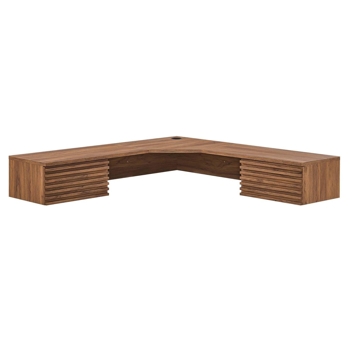 Casafoyer Eei-6181-Wal Render Wall Mount Corner Office Desk, Walnut