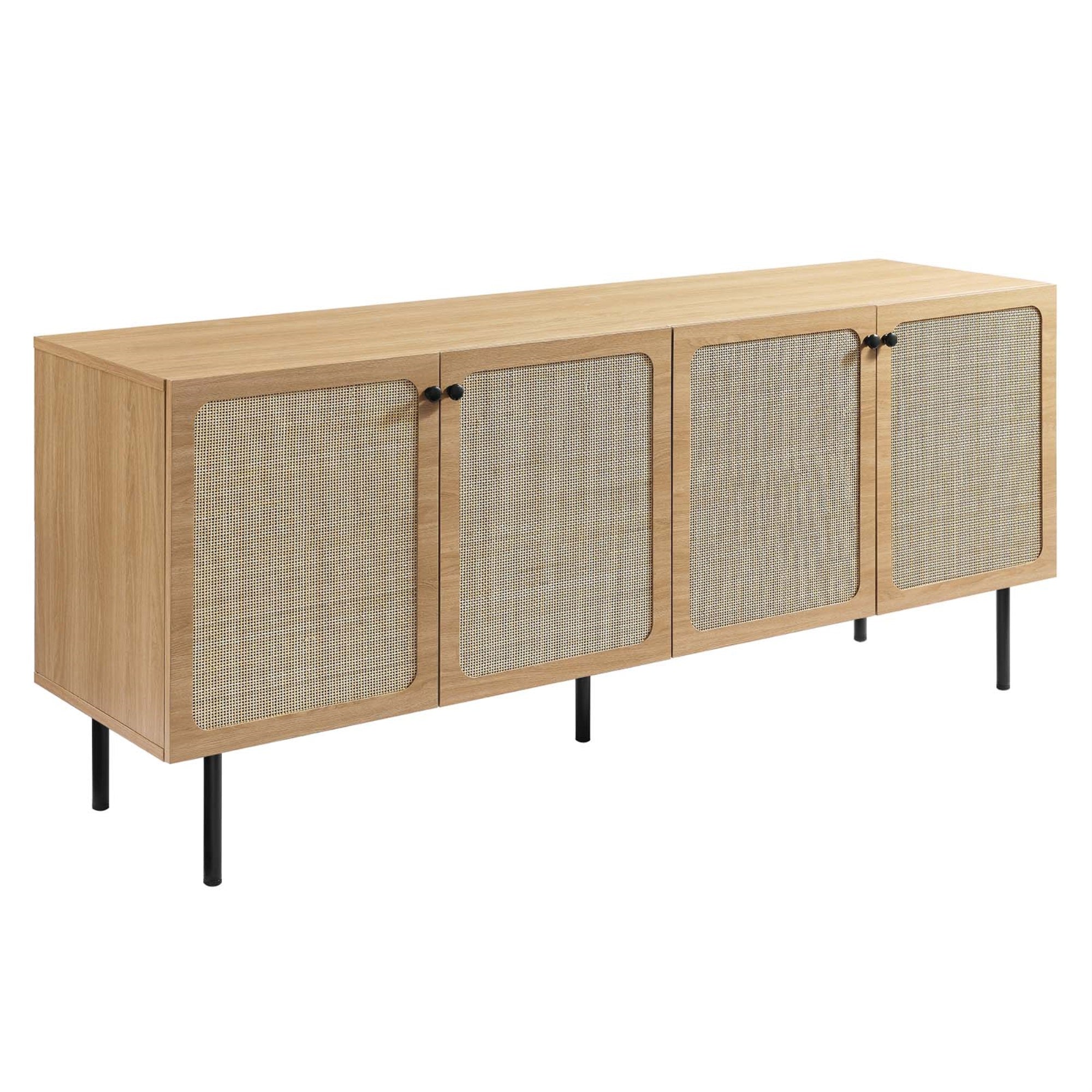 Ergode Sideboard - Elegant Rattan Design, Ample Storage, Durable Construction - Perfect For Living Room, Dining Room, Entryway - Assembly Required