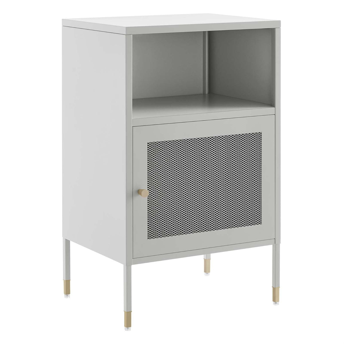 Casafoyer Powder-Coated Metal Side Accent End Table In Light Gray