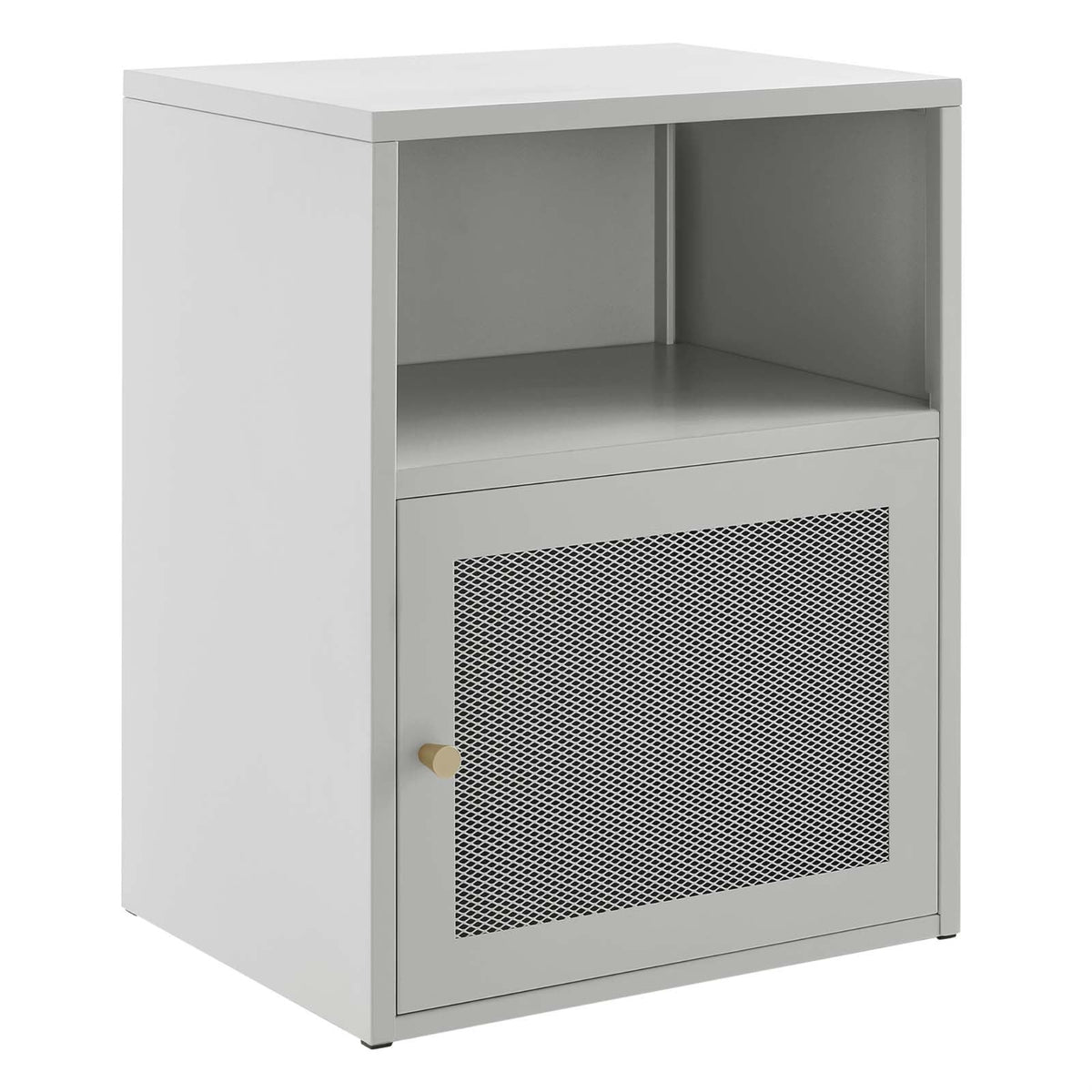 Casafoyer Powder-Coated Metal Wall-Mount Nightstand In Light Gray