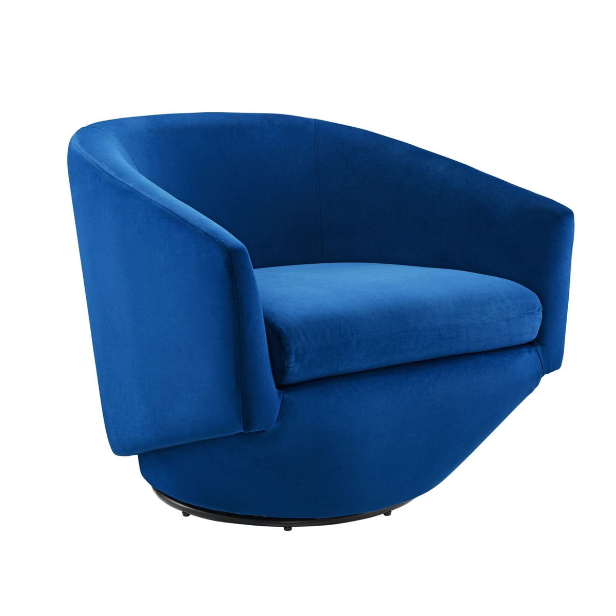 Casafoyer Series Performance Velvet Fabric And Iron Swivel Chair In Navy
