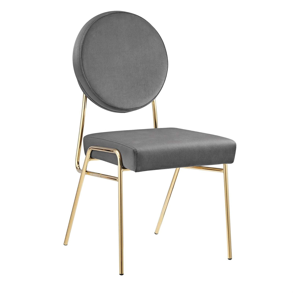 Casafoyer Craft Performance Velvet Upholstered Side Dining Chair In Gold Gray