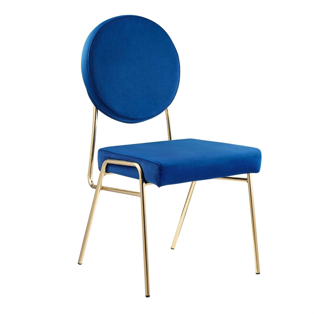 Casafoyer Craft Performance Velvet Upholstered Side Dining Chair In Gold Navy
