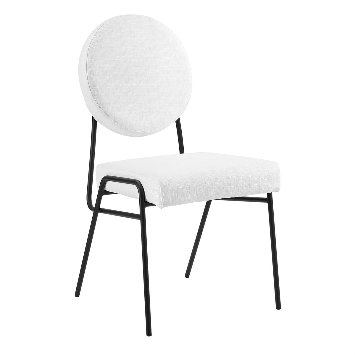 Casafoyer Craft Fabric Upholstered Side Dining Chair In Black White
