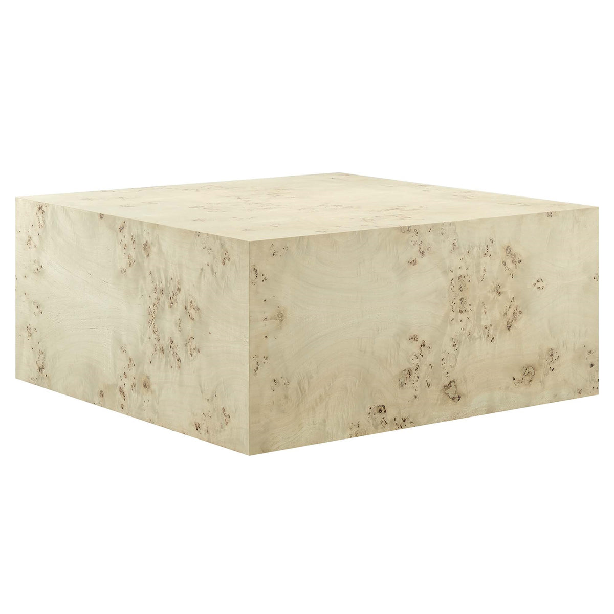 Cosmos 36' Square Burl Wood Coffee Table