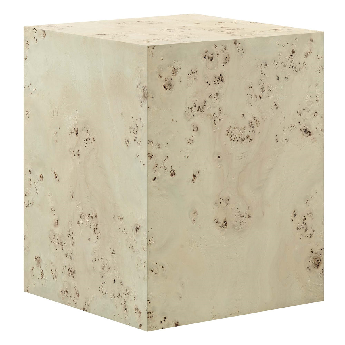 Cosmos 16' Square Burl Wood Side Table