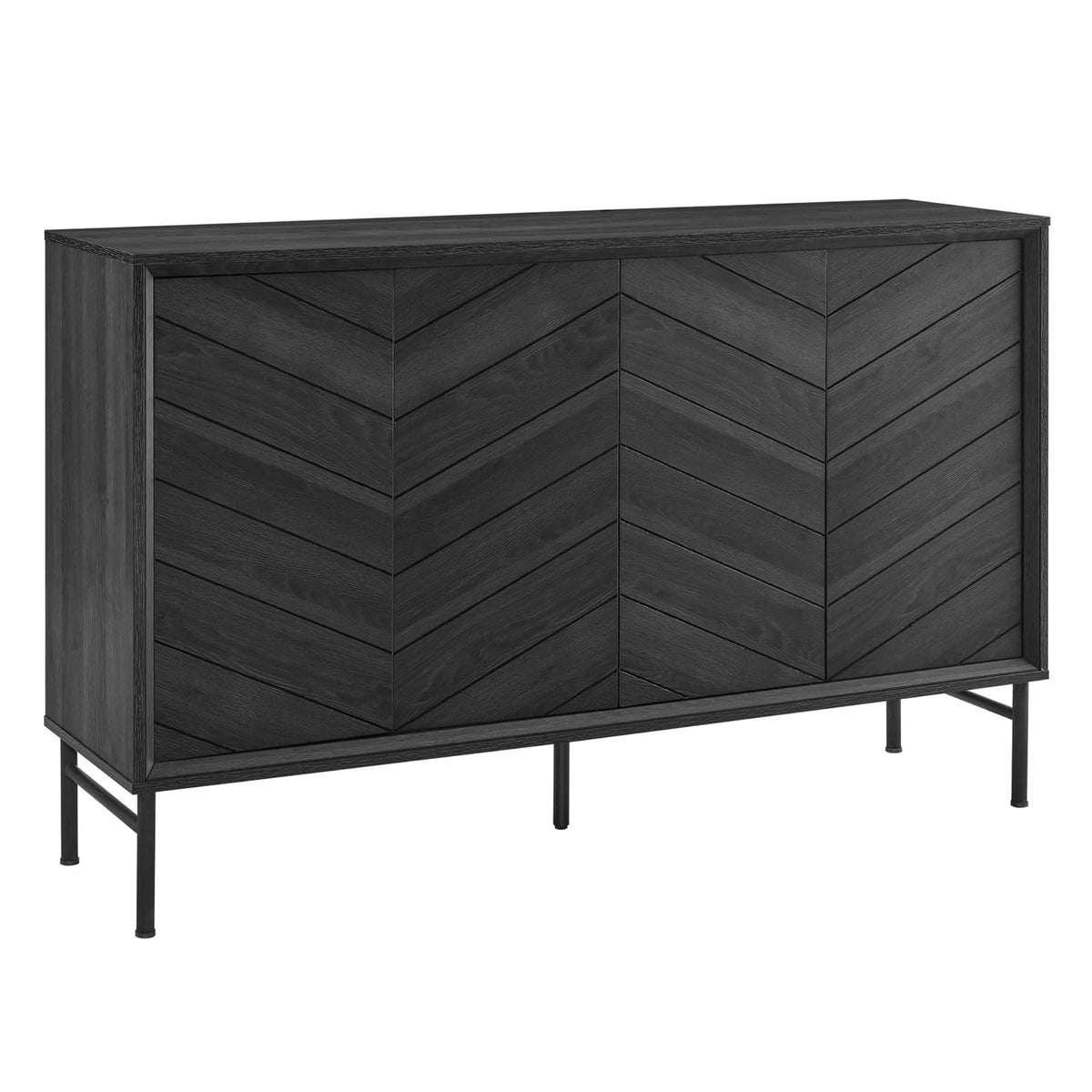 Casafoyer Eei-6336-Blk Harper Chevron Sideboard, Black