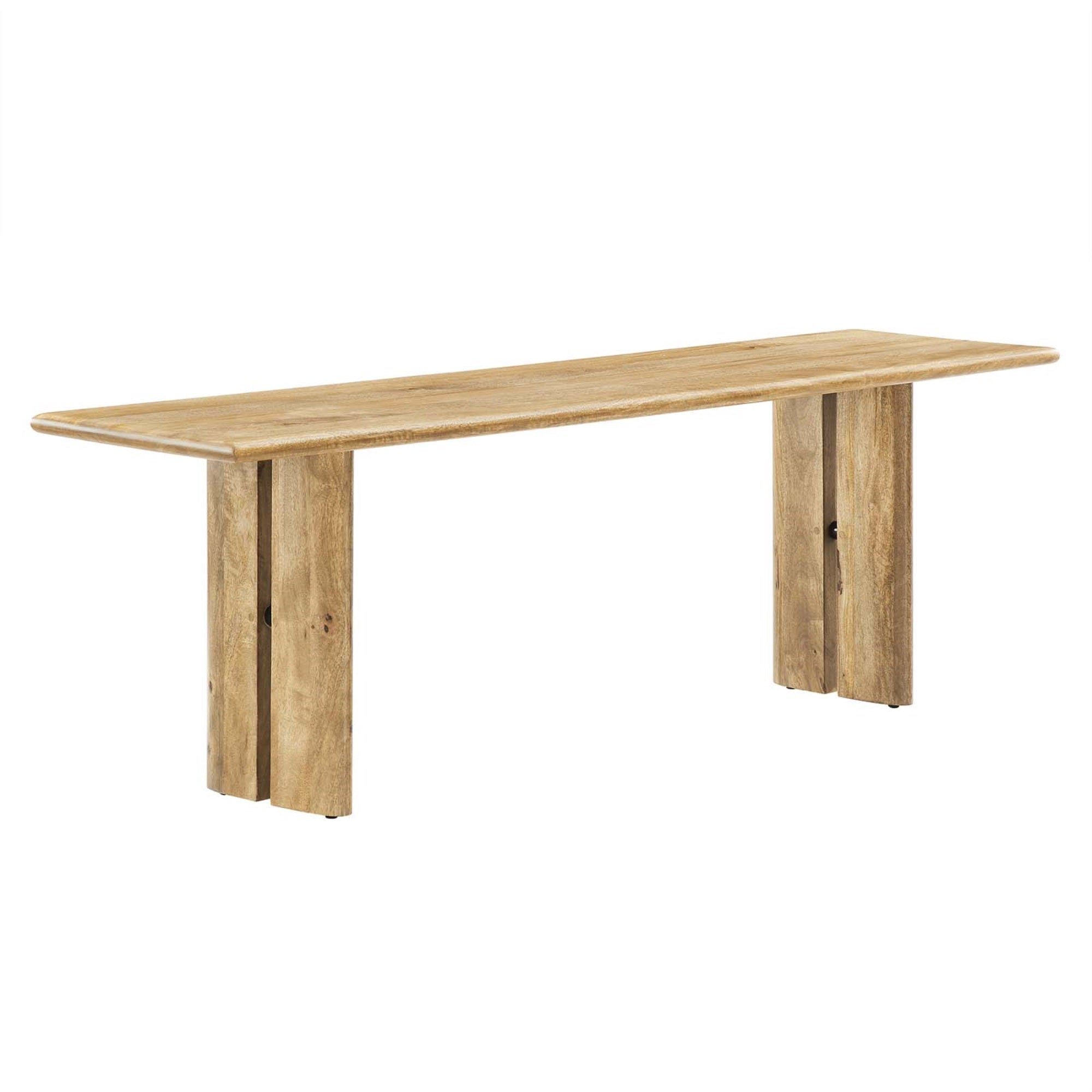 Ergode 58' Wood Dining Bench - Natural Elegance & Functionality - Mango Wood - Adjustable Foot Pads - Spacious Design