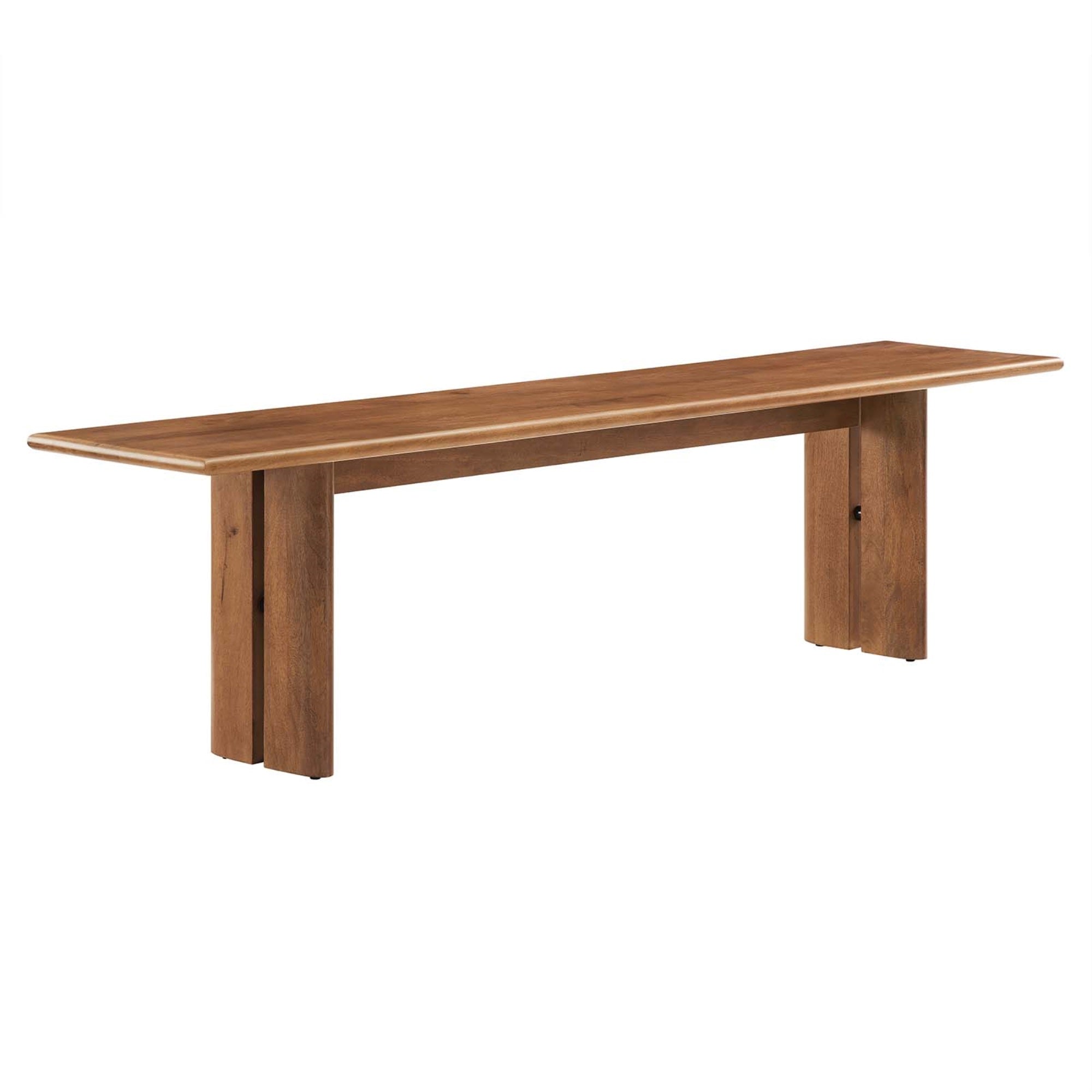 Ergode 72' Wood Dining Bench - Natural Mango Wood - Adjustable Foot Pads - Seats 4 - Modern Farmhouse Style