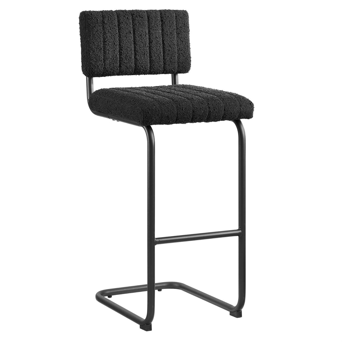 Casafoyer Eei-6473-Blk-Blk Parity Boucle Bar Stools - Set Of 2, Black Black