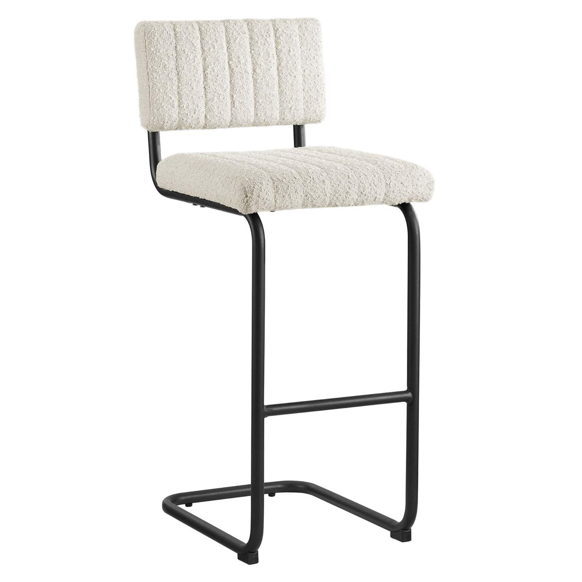 Casafoyer Eei-6473-Blk-Ivo Parity Boucle Bar Stools - Set Of 2, Black Ivory