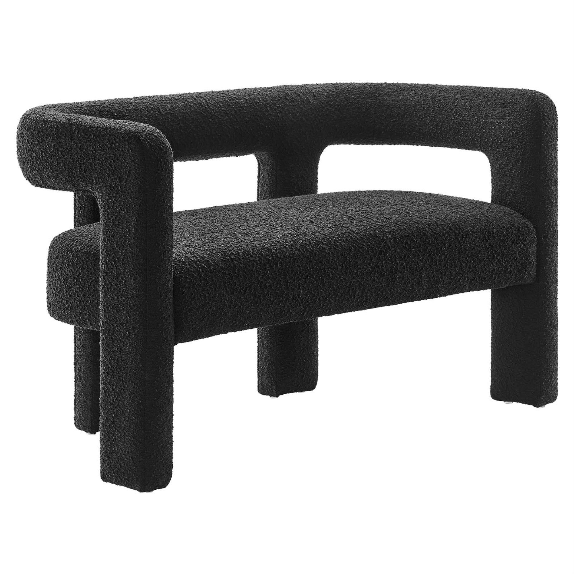 Ergode Boucle Loveseat: Comfortable & Stylish Two-Seater Sofa With Wooden Frame, Sinuous Spring Support, Dense Foam Padding. Non-Marking Foot Glides. Weight Capacity: 660 Lbs.