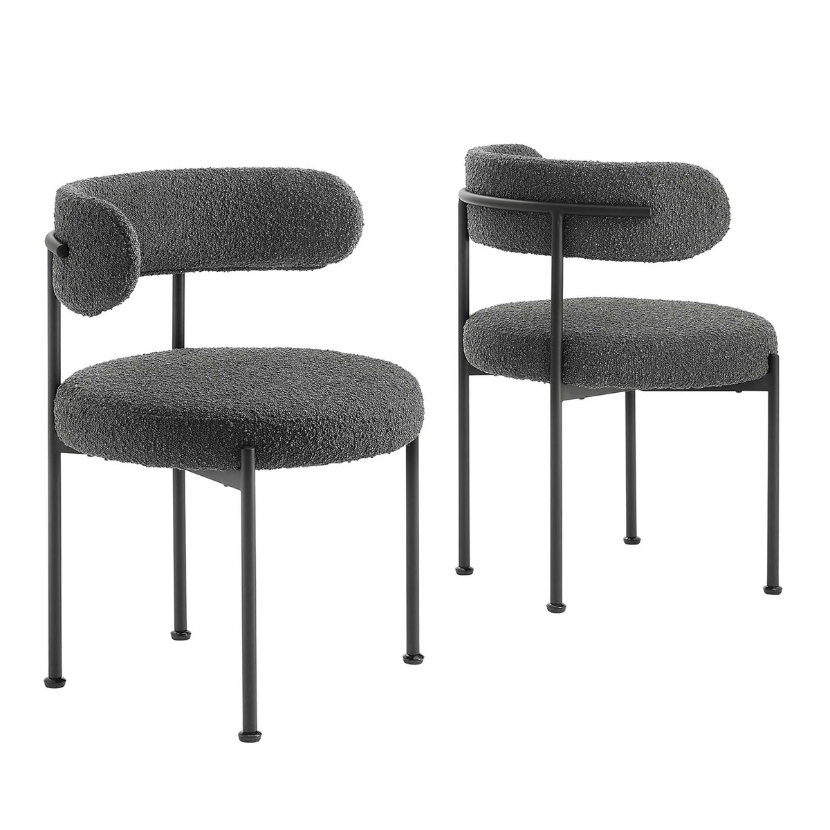 Albie Boucle Fabric Dining Chairs - Set Of 2