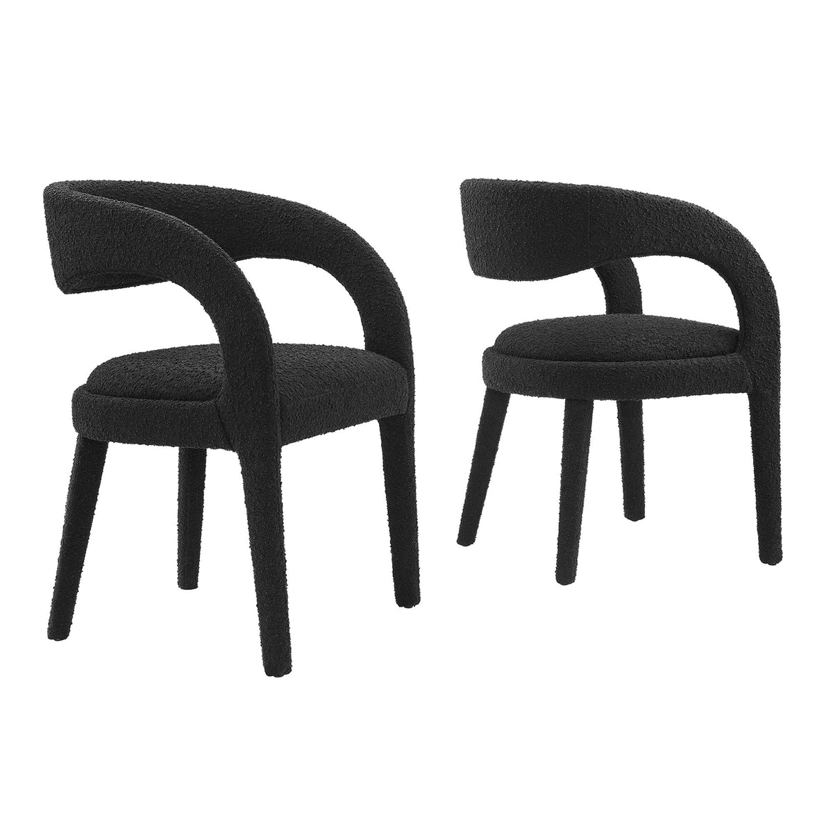 Pinnacle Boucle Upholstered Dining Chair Set Of Two