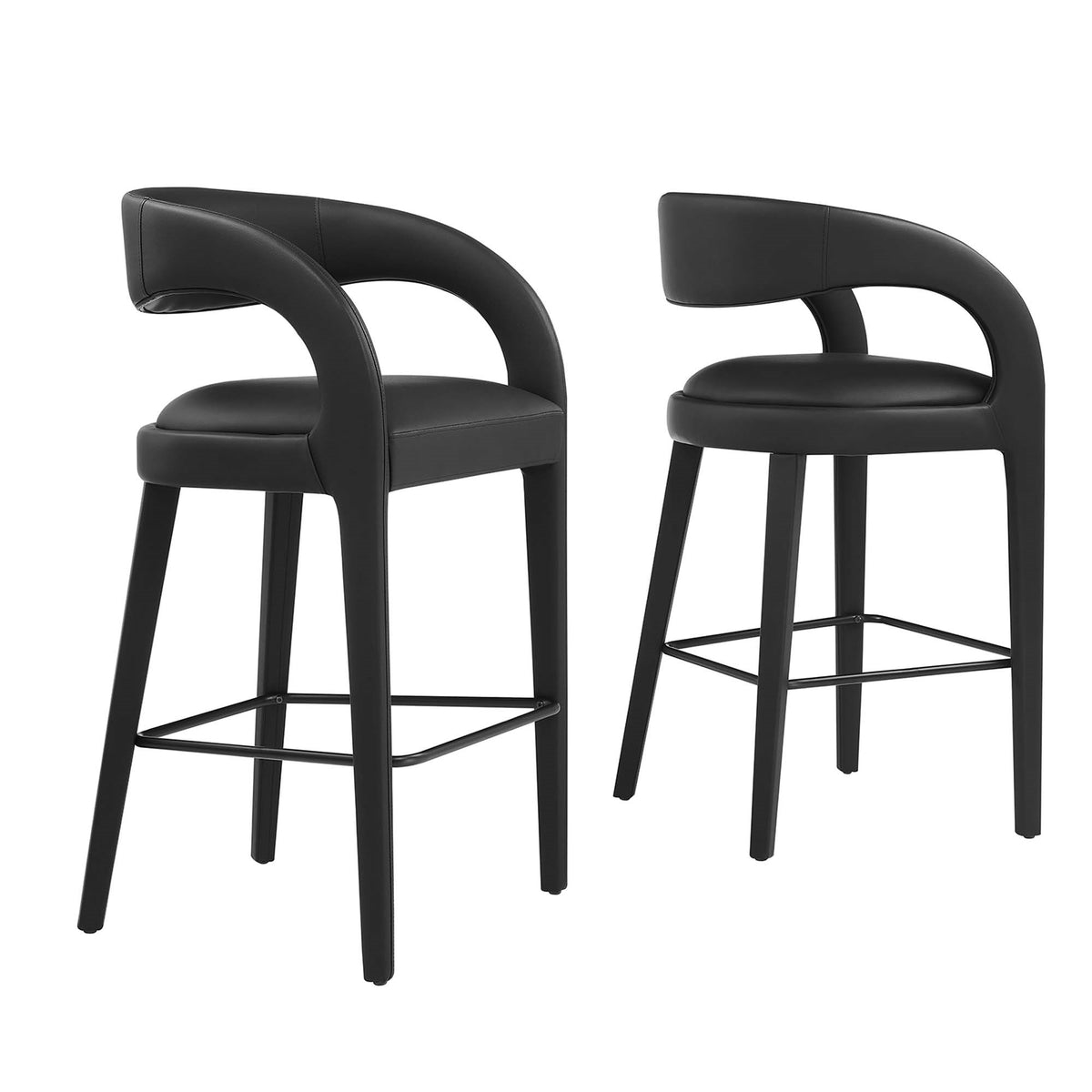 Pinnacle Vegan Leather Bar Stool Set Of Two